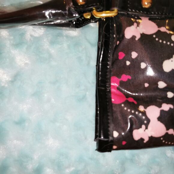 Jesus Diamante Poodle Print Hime Gyaru Gal Style Large Black Tote Bag Rare Y2K - Picture 9 of 12